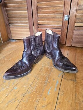 Brown Leather Sena Western Ankle Boots - Made In Spain
